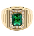 Emerald Royal Signet Ring – Gold Tone