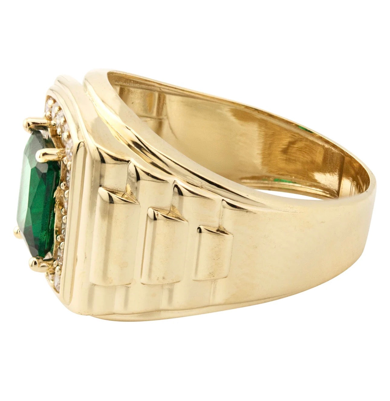 Emerald Royal Signet Ring – Gold Tone