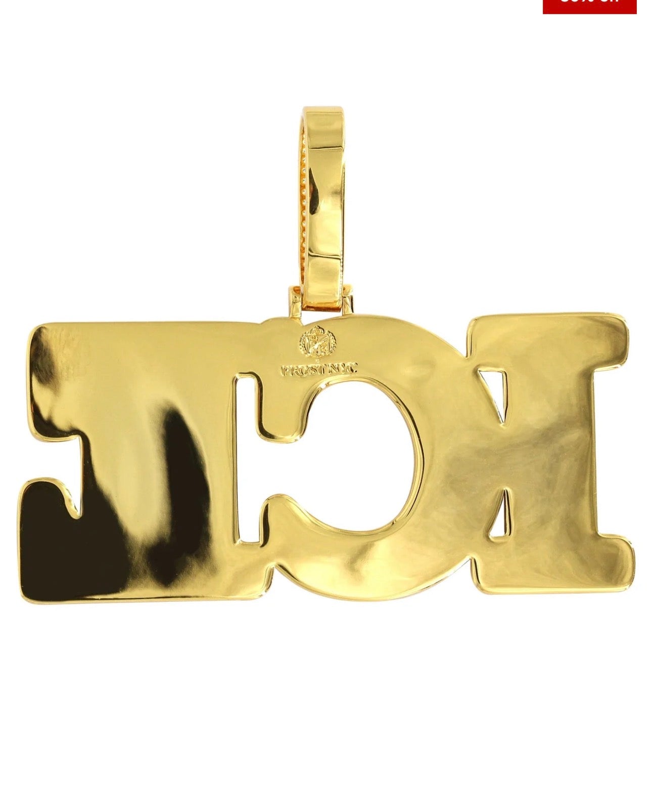 ICE Diamond Letter Pendant – Gold Tone