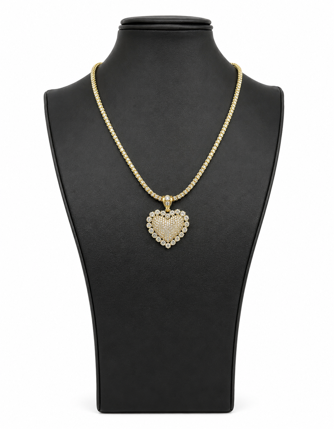 Diamond Heart Pendant Necklace – 14K Gold