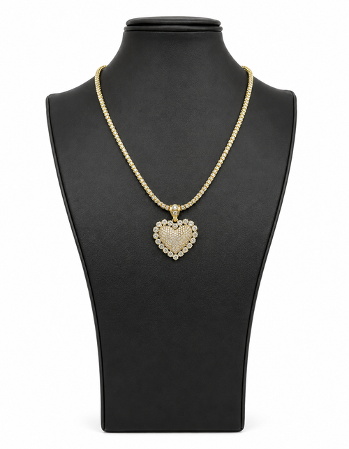 Diamond Heart Pendant Necklace – 14K Gold