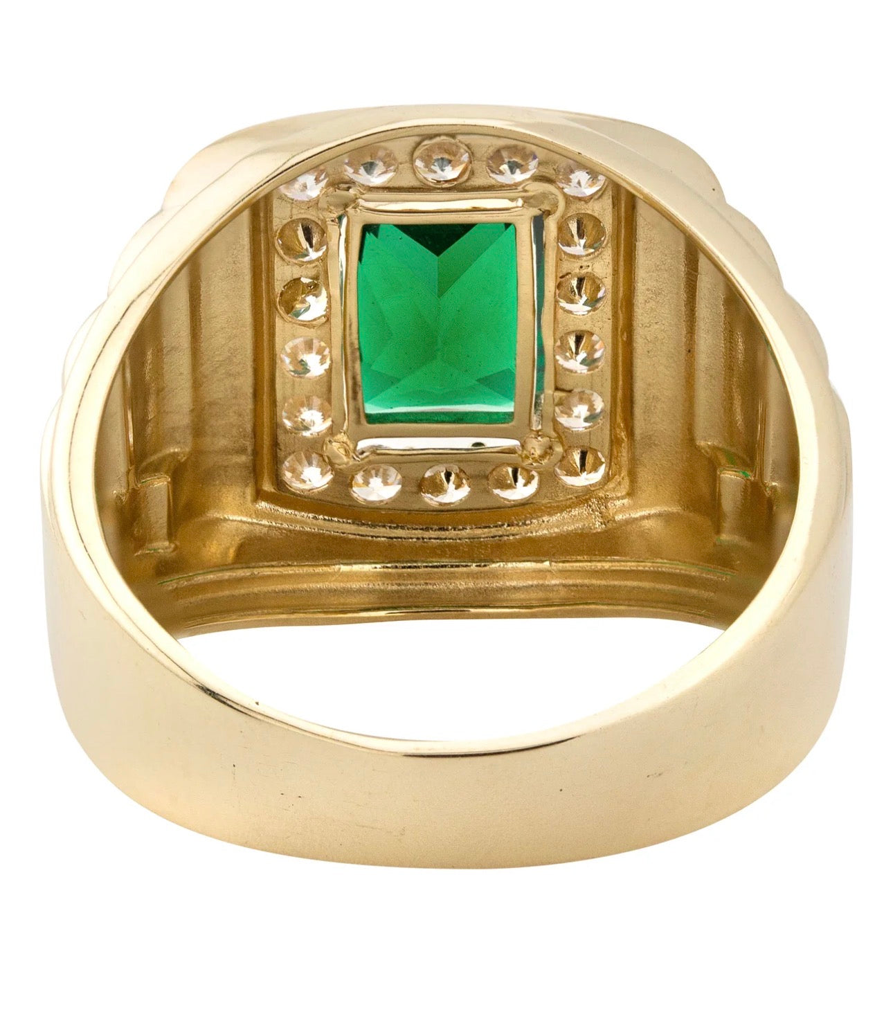 Emerald Royal Signet Ring – Gold Tone