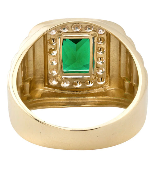 Emerald Royal Signet Ring – Gold Tone