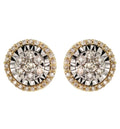 Iced Round Stud Earrings – Gold Tone