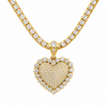 Diamond Heart Pendant Necklace – 14K Gold