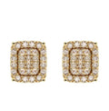 Iced Square Stud Earrings – Gold Tone
