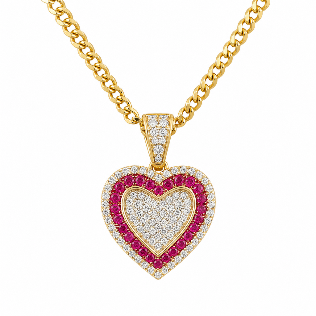 Heart Diamond Pendant Necklace – 14K Gold