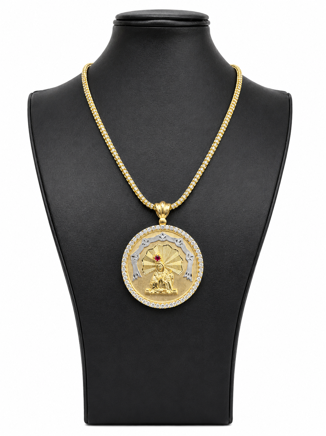 Saint Lazarus Medallion Necklace – 14K Gold