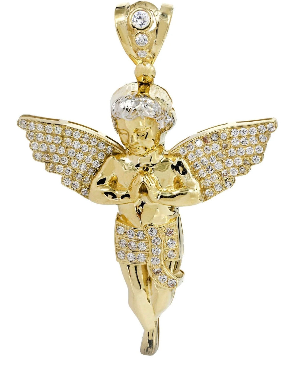 Iced Angel Medallion – Gold Tone