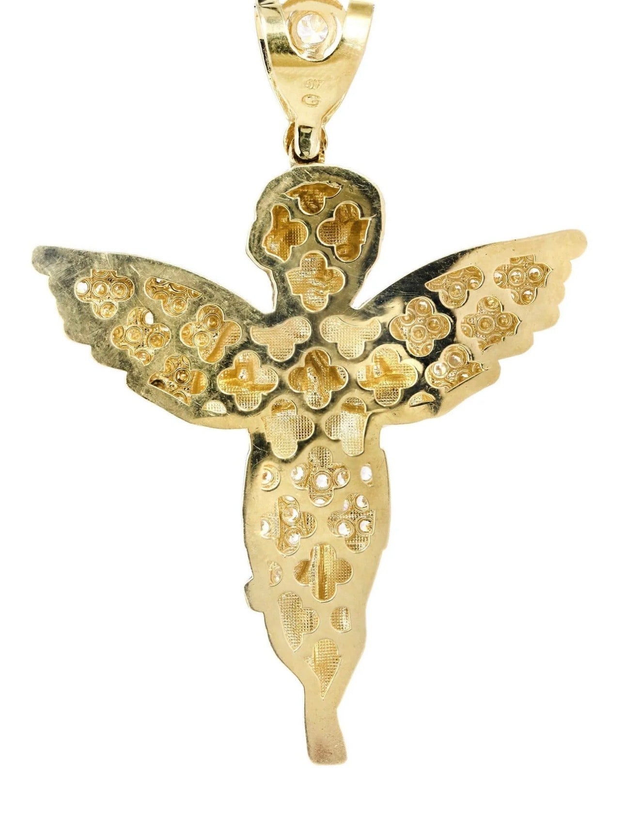 Iced Angel Medallion – Gold Tone