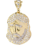 Iced Jesus Face Medallion – Gold Tone