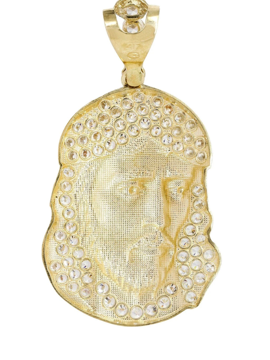 Iced Jesus Face Medallion – Gold Tone