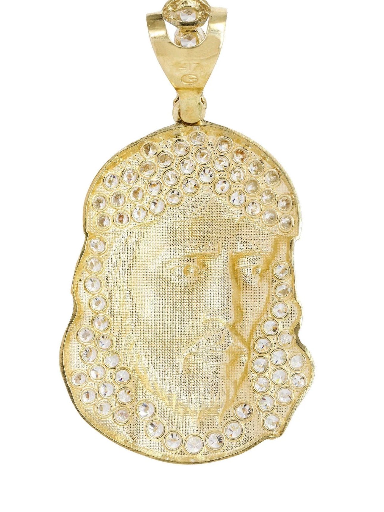 Iced Jesus Face Medallion – Gold Tone