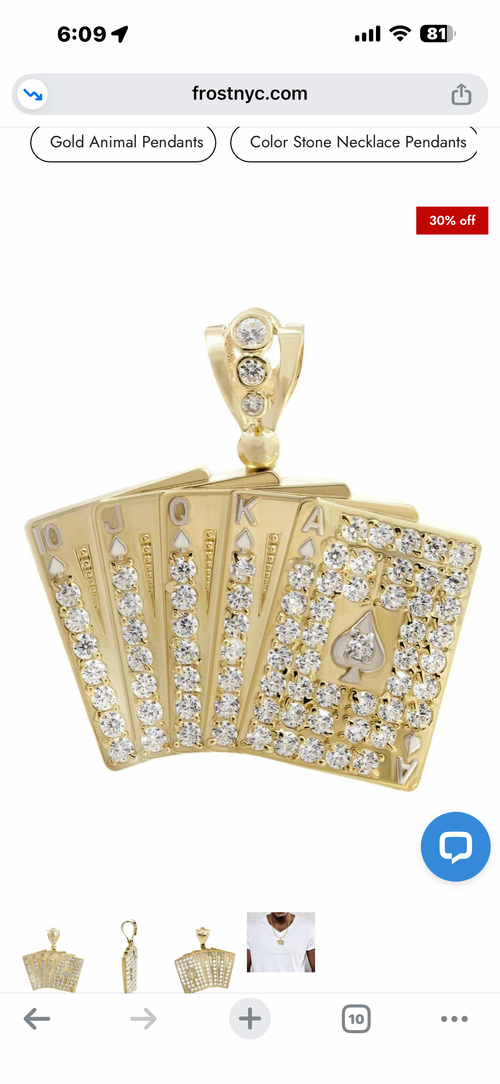 Gold Playing Cards Medallion